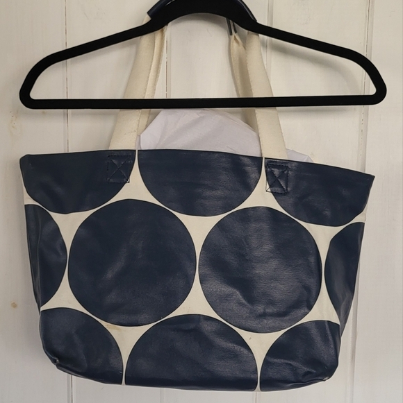 Kate Spade NY On The Go Cotton & Leather Polkadot Tote Bag - Picture 15 of 15